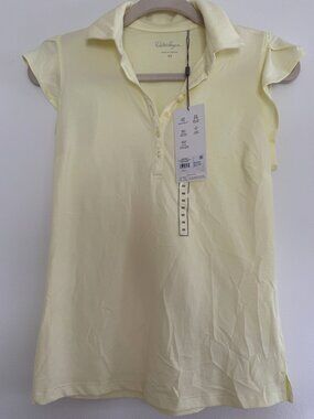 NWT Walter Hagen Yellow Flutter Sleeve Golf Tank Top | XS